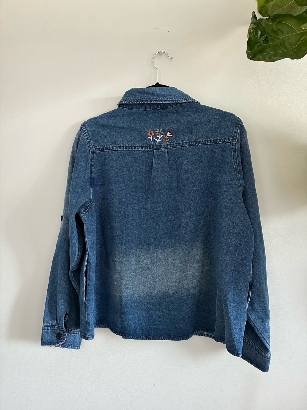 Embroidered Denim Button Up - Picture 2 of 2